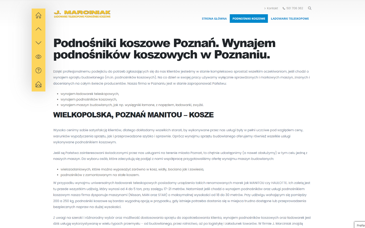 Prace na wysokości w Poznaniu. Kiedy podnośnik koszowy sprawdzi się lepiej niż rusztowanie?