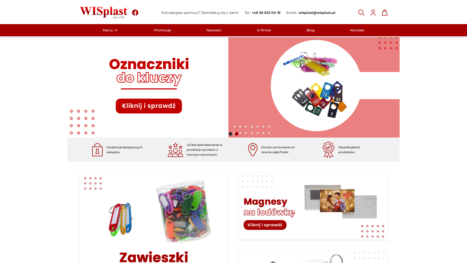 Podgląd strony Breloki na zamówienie - WISplast